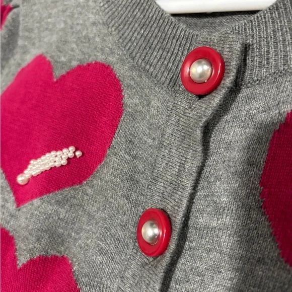 Forever21 Twist hearts and pearls cardigan - Picture 10 of 13
